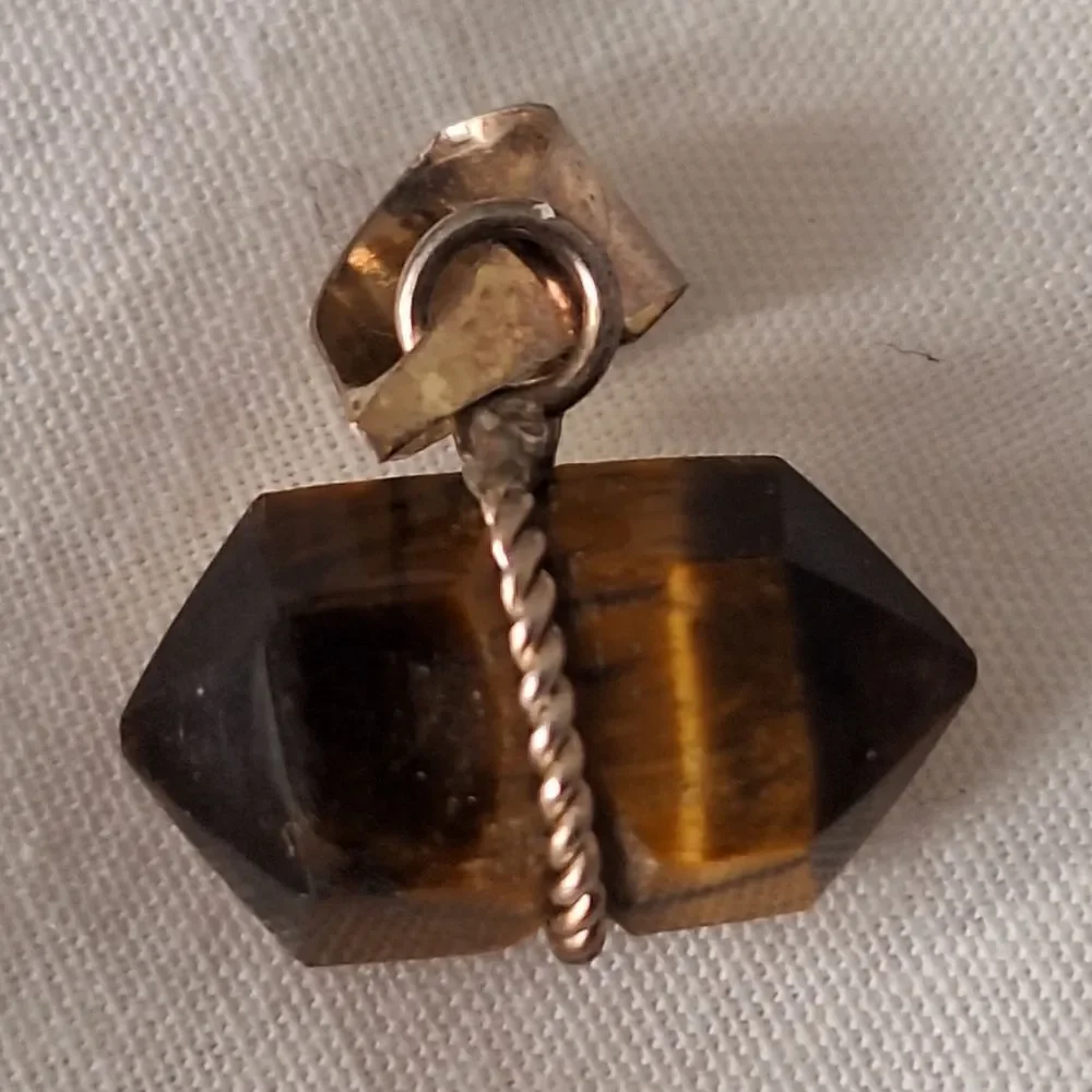 Silver Cats Eye Brown, Pendant, Charm